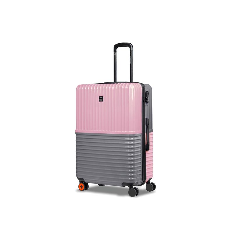 Nasher Miles Istanbul Hard-Sided Abs & Pc Cabin Luggage Pink & Grey Trolley Bag (S)