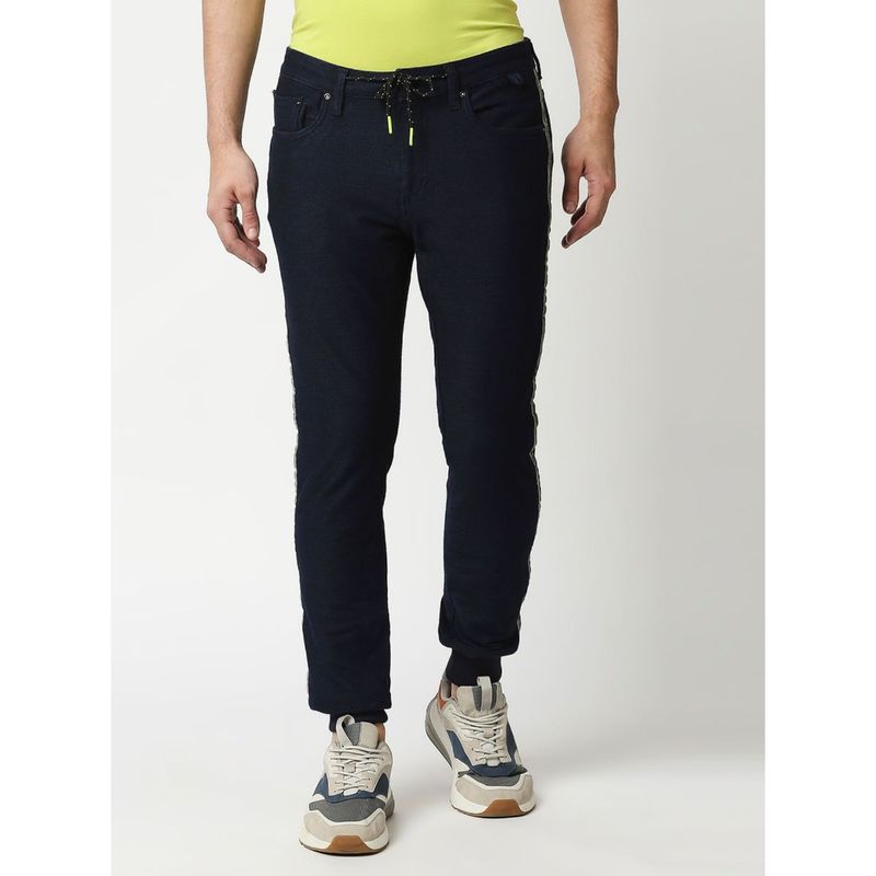WAIMEA Medium Blue Striped Skinny Fit Denim Joggers (28)