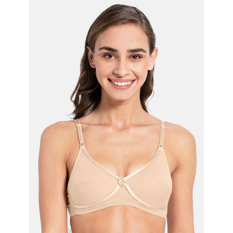 Jockey 1242 Wirefree Non Padded Super Combed Cotton Elastane Everyday Bra - Skin (36B)