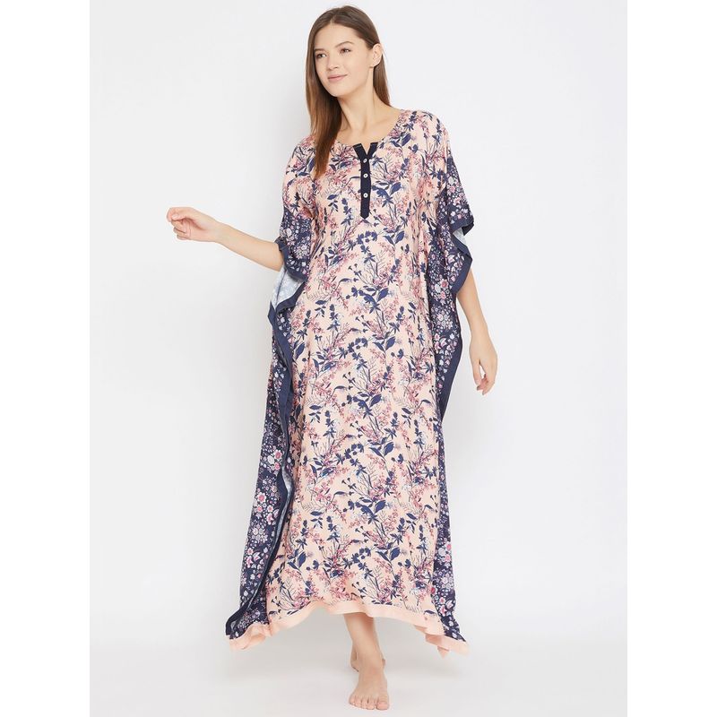 The Kaftan Company Floral Maxi Kaftan - Pink (S)
