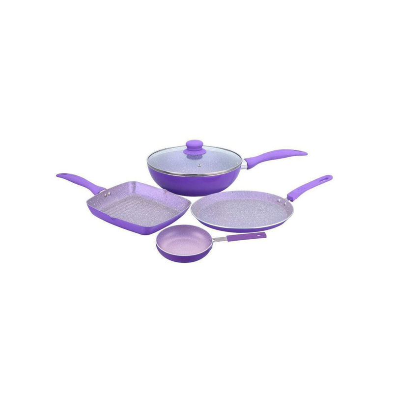Wonderchef Celebration Aluminium Nonstick Cookware Set 5Pc Purple Buy