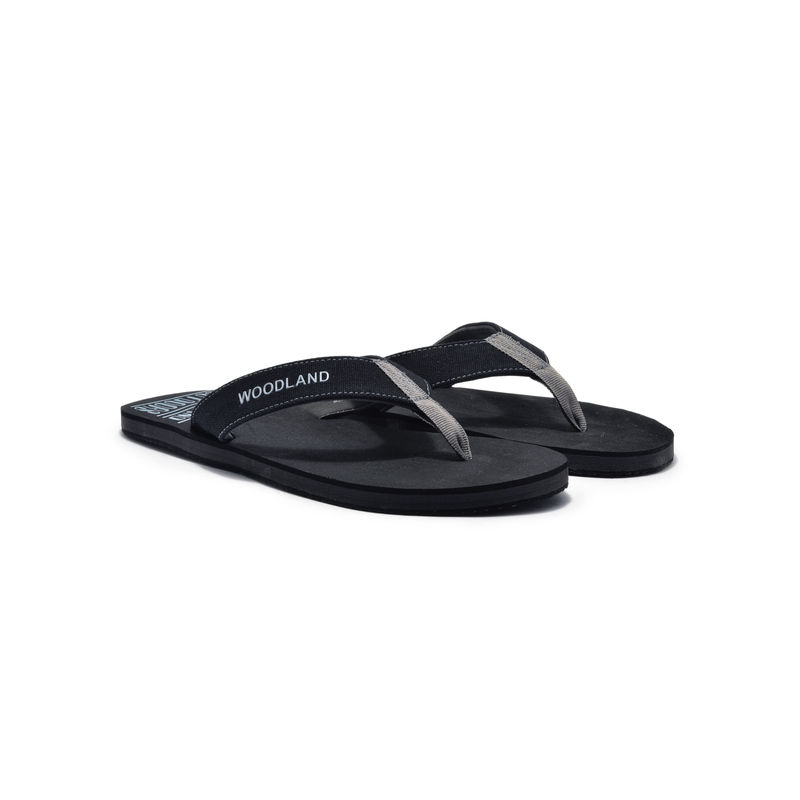 WOODLAND Men Casual Slip On Flipflops Black (UK-6)