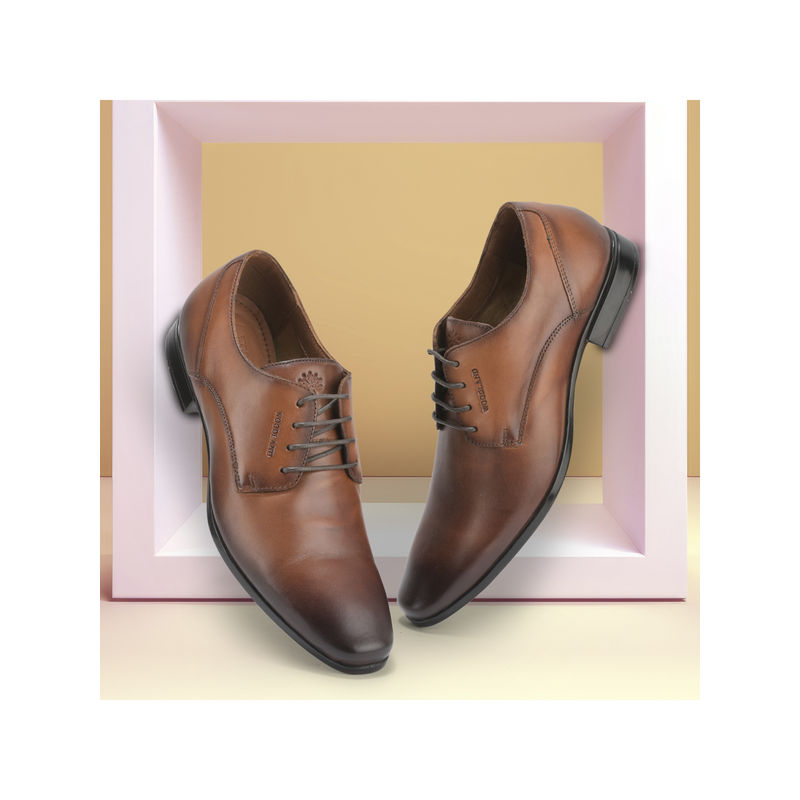 WOODLAND Men Formal Tan Derbies Shoes (UK-8)