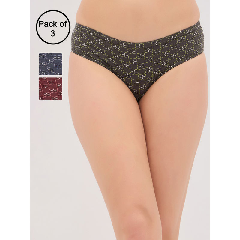 Clovia Medium Waist Inner Elastic Hipster Panties (Pack of 3) (2XL)