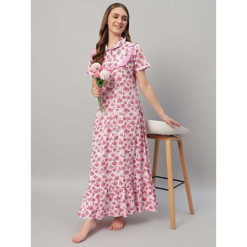 SEPHANI Women Pink Nightdress (2Xl)