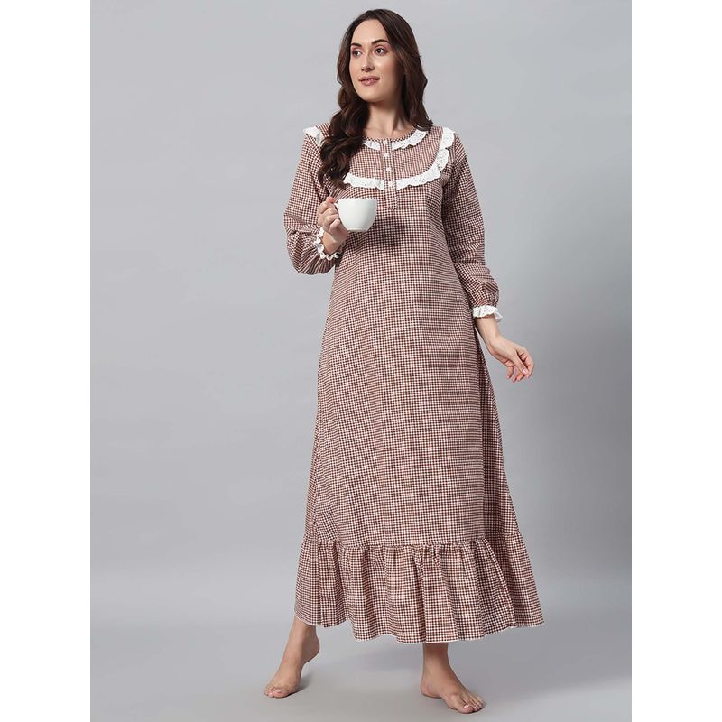 SEPHANI Women Brown Nightdress (M)