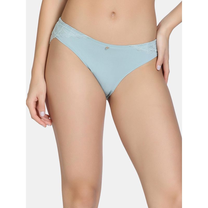 Zivame La Flamme Low Rise Full Coverage Brief Panty - Mist Green (M)