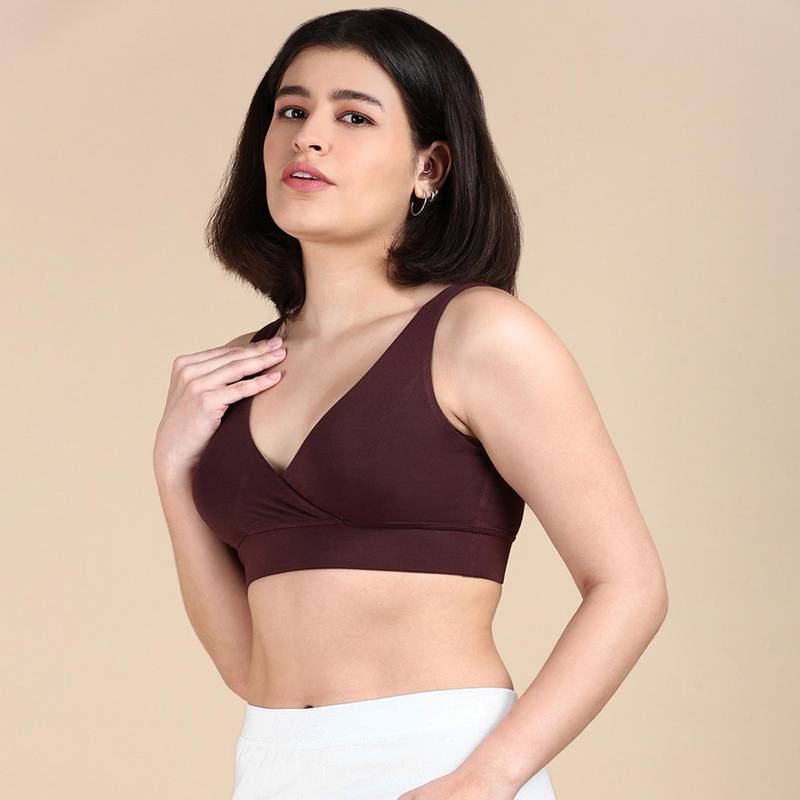 Tailor and Circus Womens Padded Plunge Bra Brown (S)