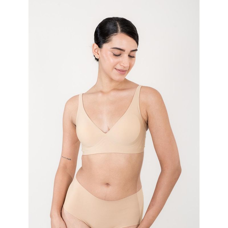 Shapercult Skyn Plunge Bra-Beige (XL)