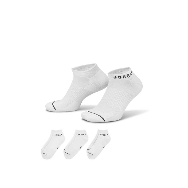Nike Unisex White Jordan No Show Socks (Pack Of 3) (L)