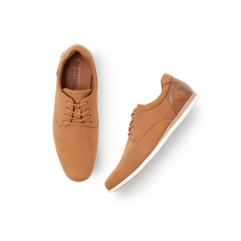 U.S. POLO ASSN. Men Lucius 3.0 Tan Work Casuals Lace Up Shoes (UK 6)