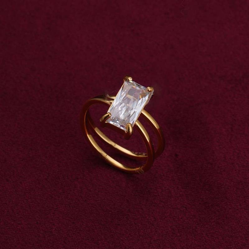Palmonas Stacked Zirconia Gold Ring for Womens (8)