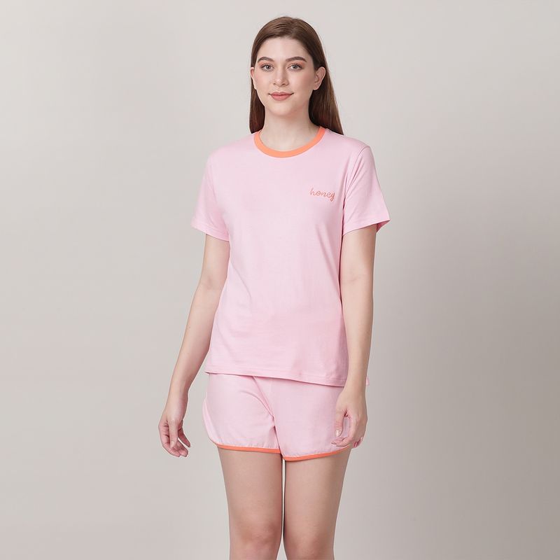 Mackly Womens Nightsuit Shorts Set - Pink (S)