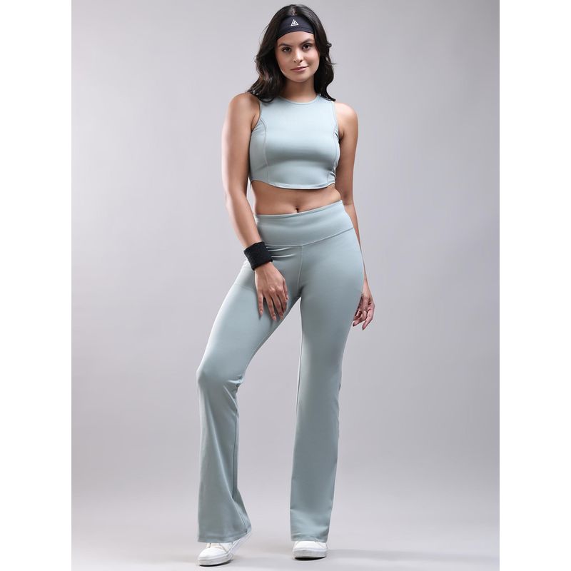 Aesthetic Bodies Women Grey Polyester Solid Regular Fit Top with Pant (XL)