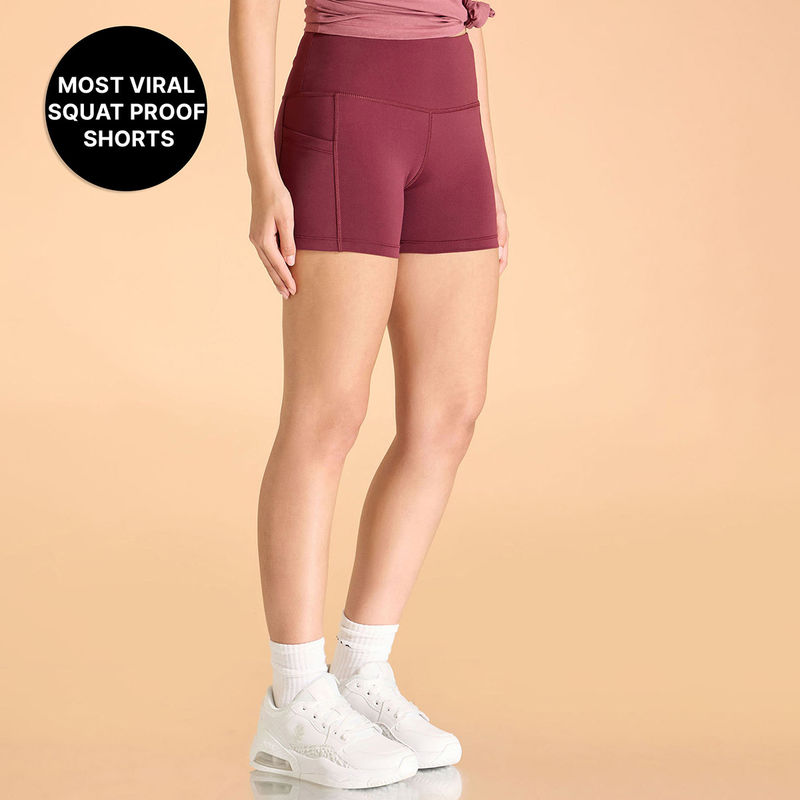 Kica High-Waisted Workout Booty Shorts with Pockets in KICASKN™ Fabric (L)