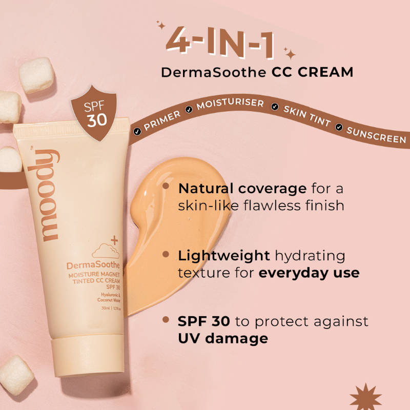 Moody Derma Soothe Moisture Magnet Tinted CC Cream with SPF 30 - Light