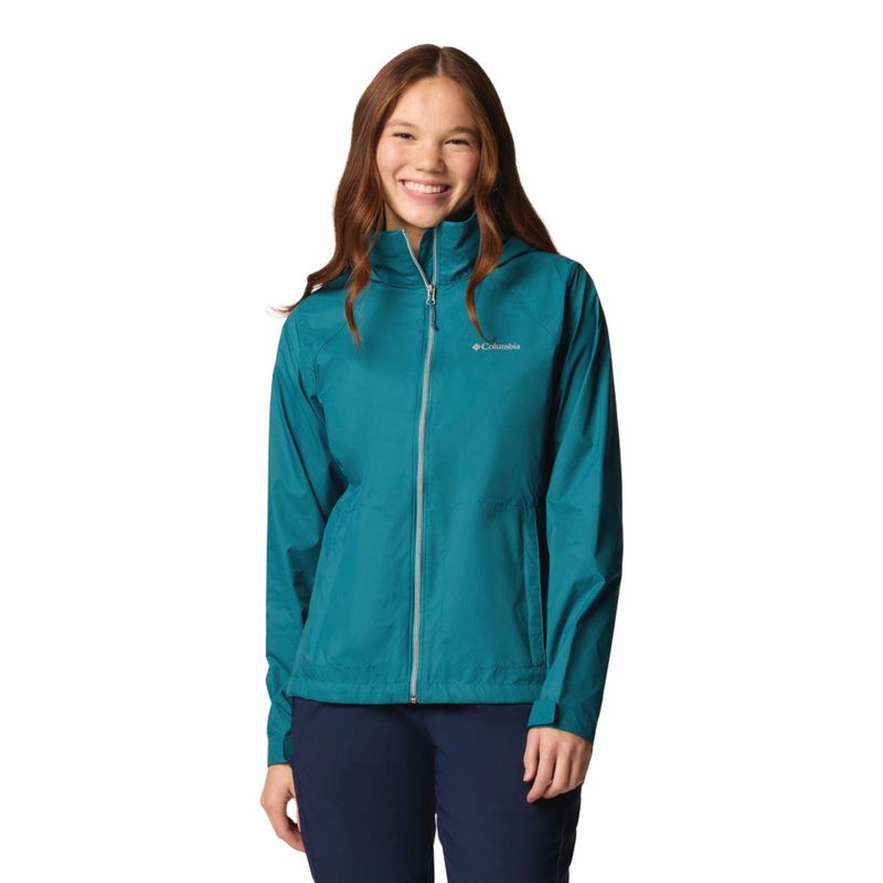 Columbia Womens Teal Omni-Shield Switchback IV Rain Jacket (M)