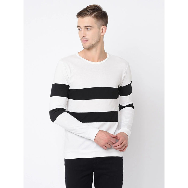 RIGO White With Contrast Cut & Sew Detailing Tshirt-Full (S)