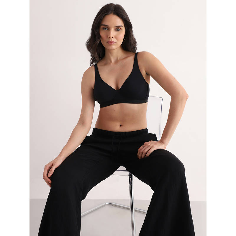Wacoal Womens Basics Essentials Non-Padded Non-Wired Full Cup T-Shirt Bra-Black (38D)