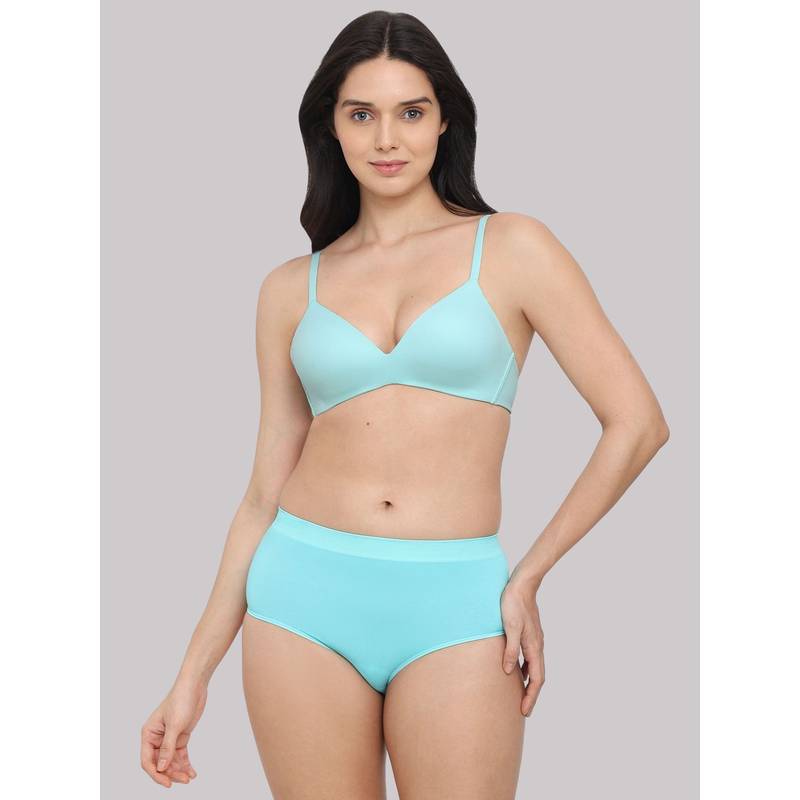 Wacoal Womens How Perfect Padded Non-Wired 3/4Th Cup Seamless T-Shirt Bra - Aqua (32C)