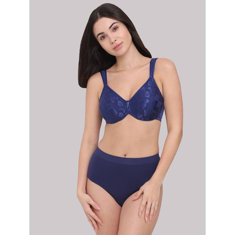 Wacoal Womens Awareness Non Padded Wired Full Support Plus Size Bra - Navy Blue (36C)