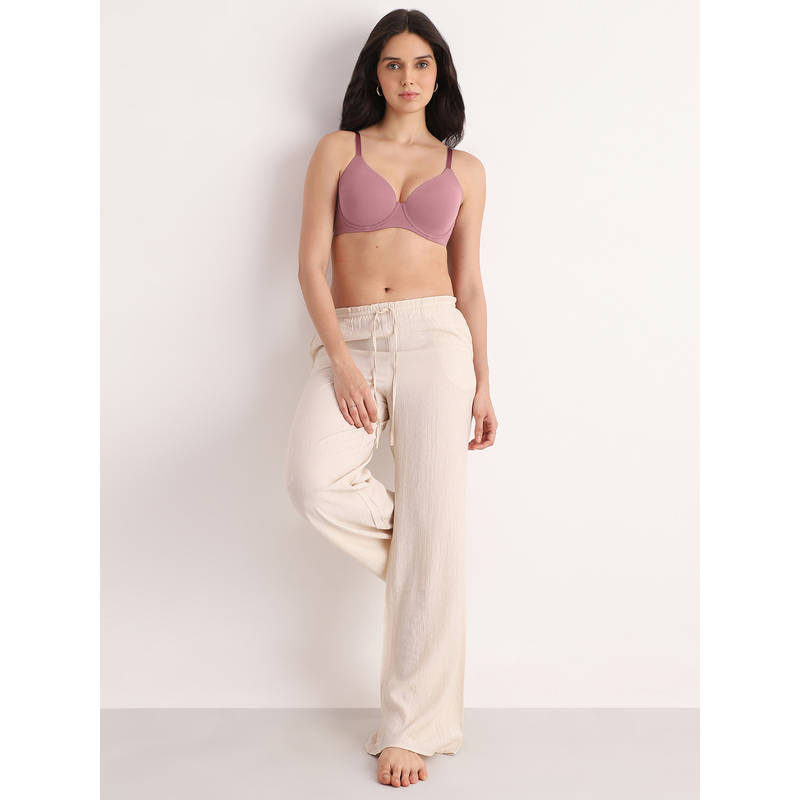 Wacoal Womens Cool Comfort Padded Wired Full Cup Wear Cotton Blend T-shirt Bra - Pink (38DDD)