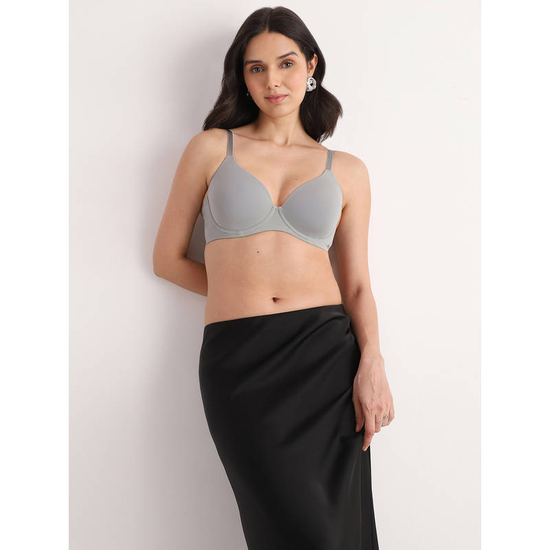 Wacoal Womens Cool Comfort Padded Wired Full Cup Wear Cotton Blend T-shirt Bra - Grey (38DDD)