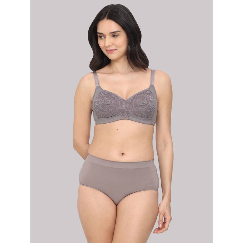 Wacoal Womens Grace 2.0 Non-Padded Non-Wired Full Coverage Plus Size Bra -Grey (34DD)