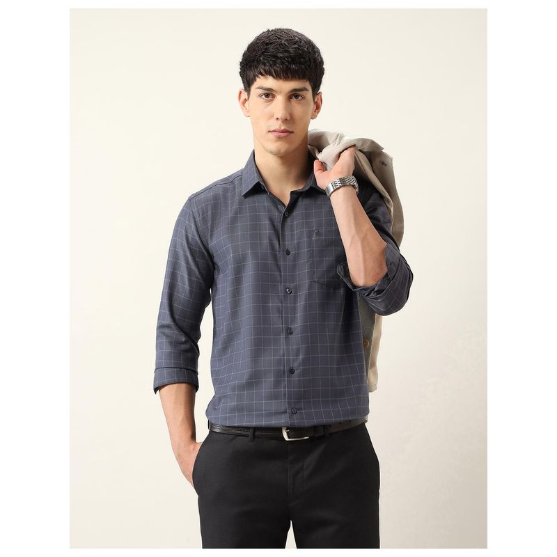 Arrow Mens Windowpane Checks Auto Press Shirt (39)