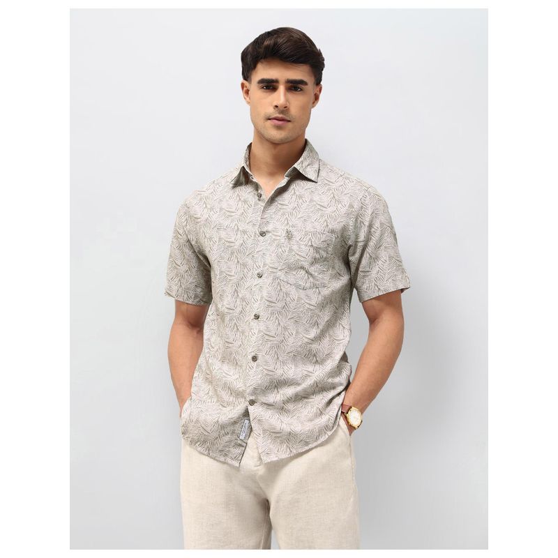 U.S. POLO ASSN. Mens Tropical Printed Tailored Fit Shirt (42)