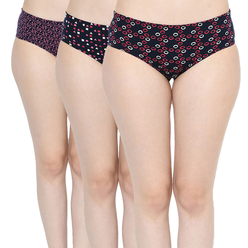 Groversons Paris Beauty Regular Inner Elastic Assorted Panties (PO3) - Multi-Color (S)