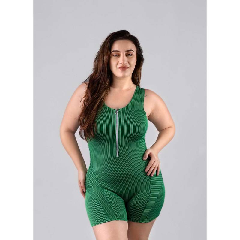 Keepfit Green Stripes Regular Fit Swimwear (4XL)