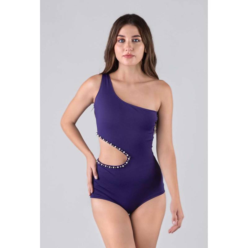 Keepfit Purple Solid Regular Fit Swimwear (4XL)