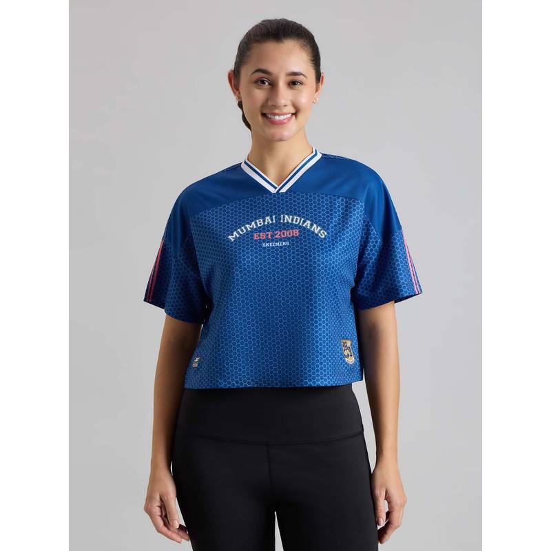 Skechers Women MI CROP NAVY PERIWINKLE TOP (S)