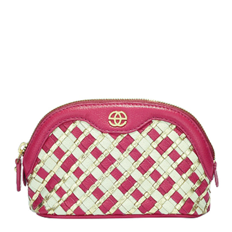 Eske Penley Fuscia-Gold Cosmetic Case