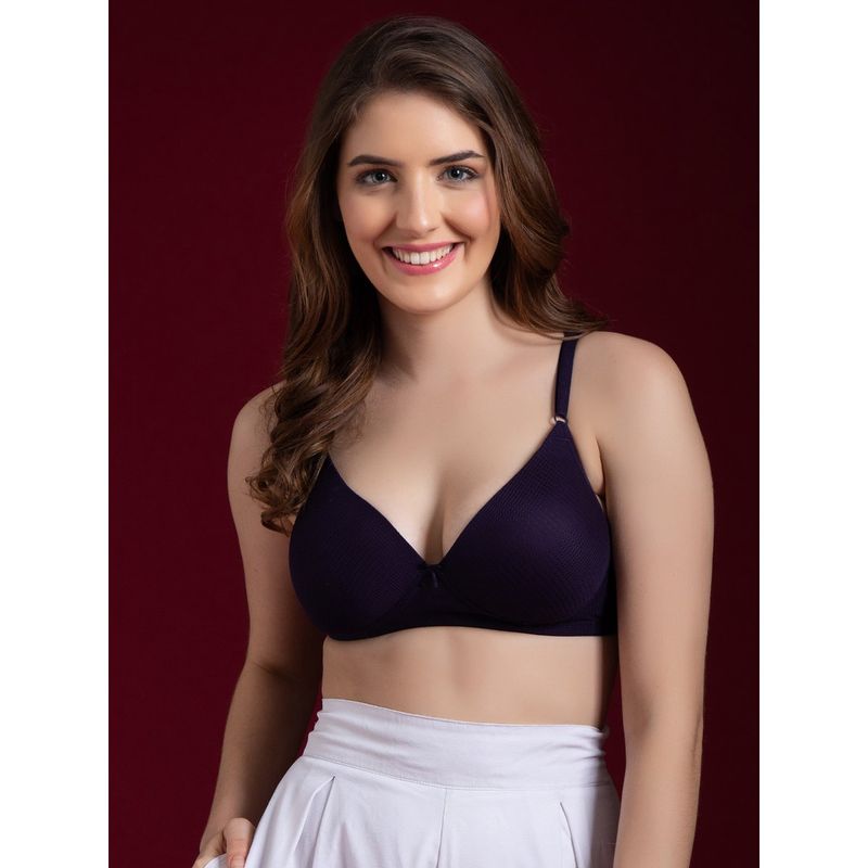 Clovia Cotton Rich Solid Non-Padded Full Cup Wire Free T-shirt Bra - Black (32C)