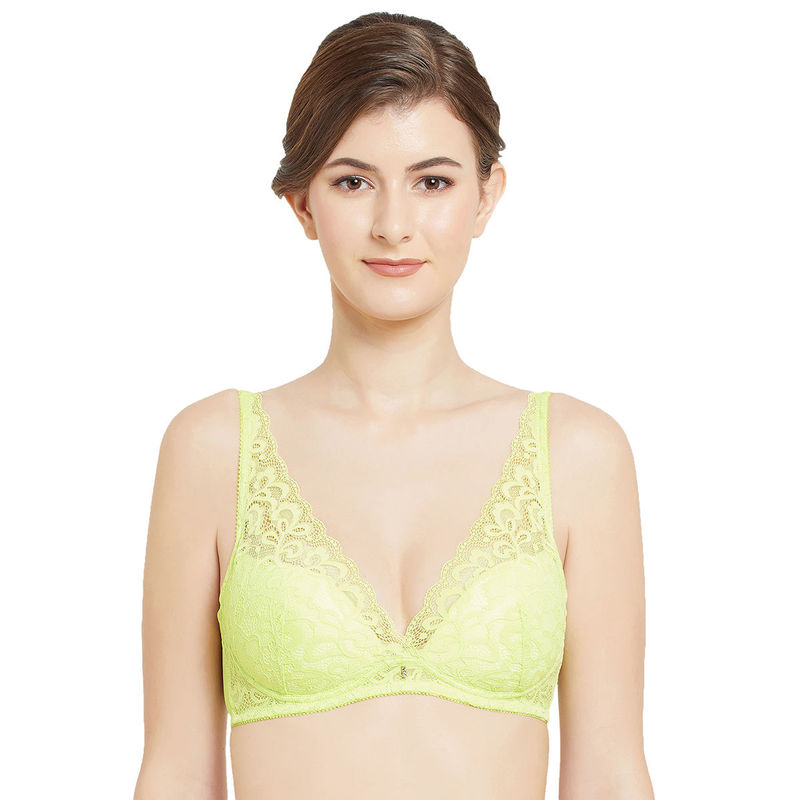 Wacoal Mystique Padded Non-Wired 3/4Th Cup Lace Fashion Bra - Green (32A)