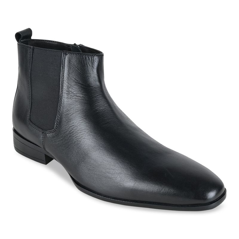 REGAL Black Men Solid Leather Boots (UK 9)