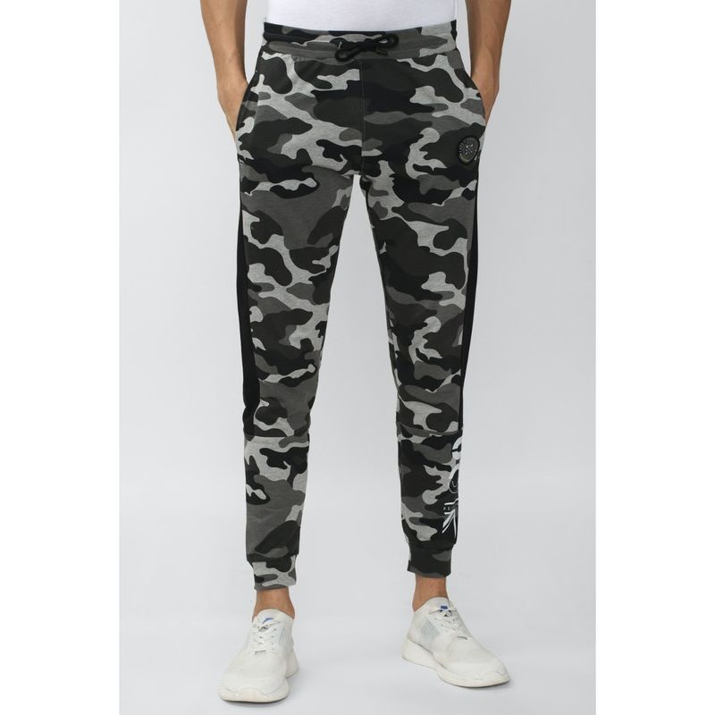 Peter England Men Greyprint Casual Track Pants (M)