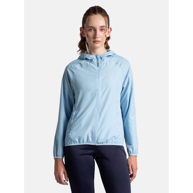 Jockey MW50 Women Microfiber Fabric Active Wear Hooded Jacket - Powder Blue (S)