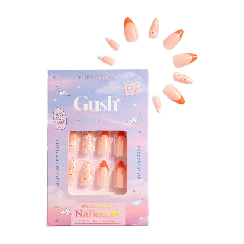 Gush Beauty Nailed It Reusable Press On Nails Premium Quality - Spring Daisy Tips