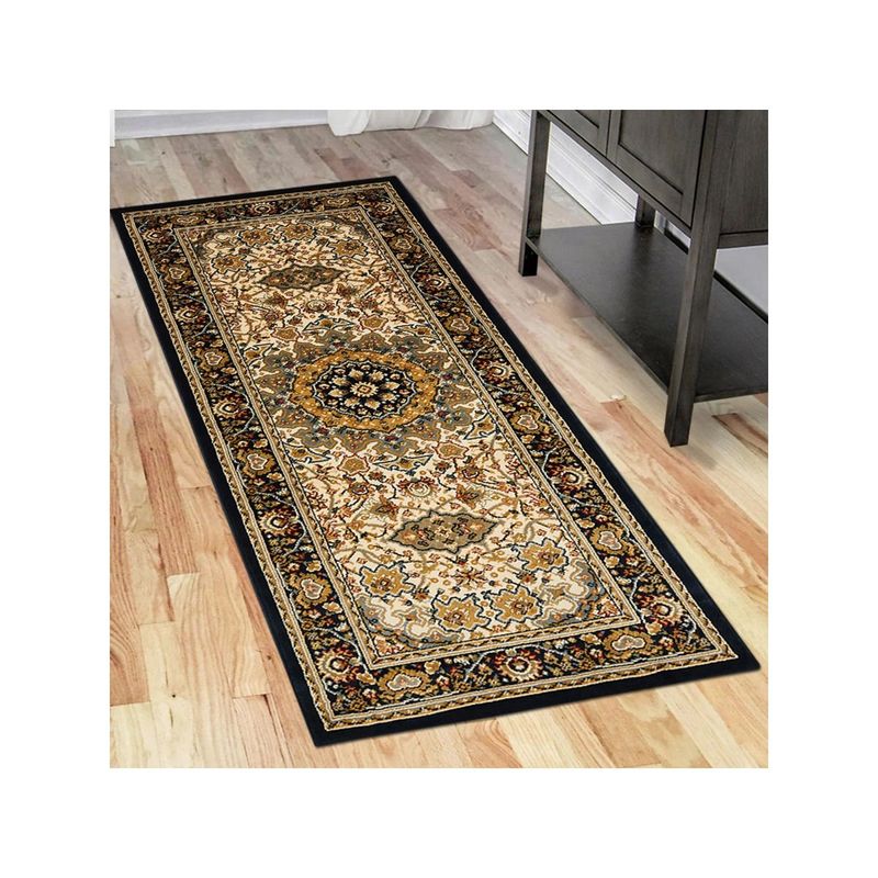 OBSESSIONS Polypropylene Heat Set Traditional Carpet Navy (2.5x5 Feet)