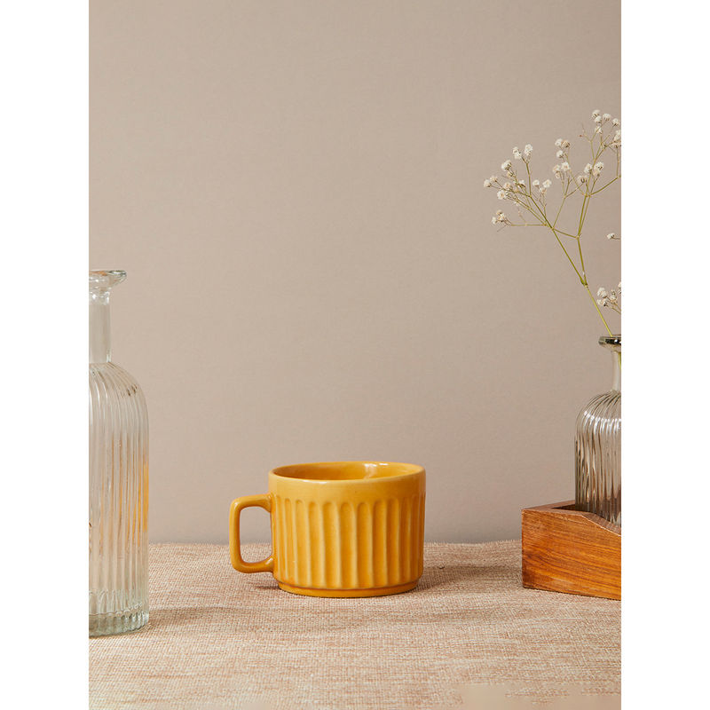 Fabindia Idika Striped Tea Cup Ochre Buy Fabindia Idika Striped Tea
