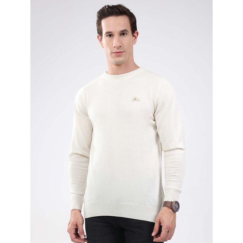 Monte Carlo Mens High Neck Full Sleeve Pullover - Cream (XL)