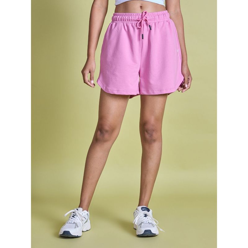 Nykd By Nykaa Knit Terry Shorts -NYLE503-Fuschia Pink (XL)