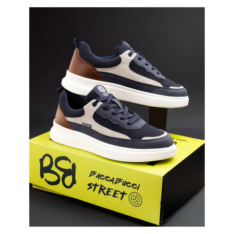 Bacca Bucci Vibe-Step Men Low Top Navy Blue Sneakers (UK 6)