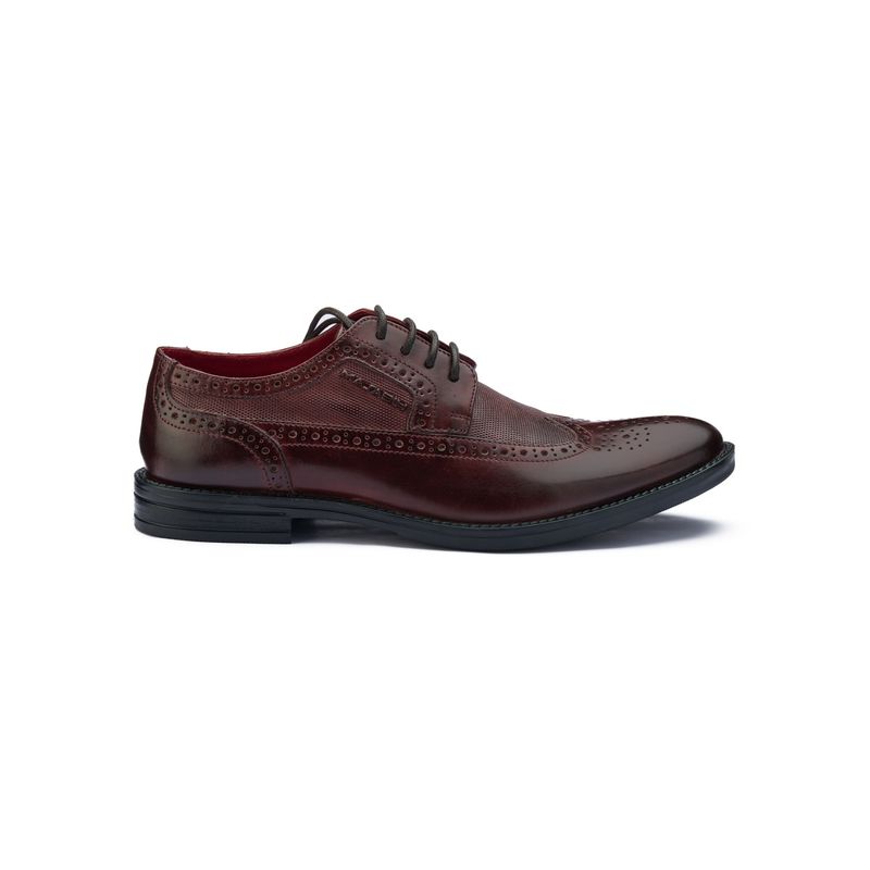 MASABIH Genuine Leather Bordo Casual Maroon Brogues for Men (EURO 40)