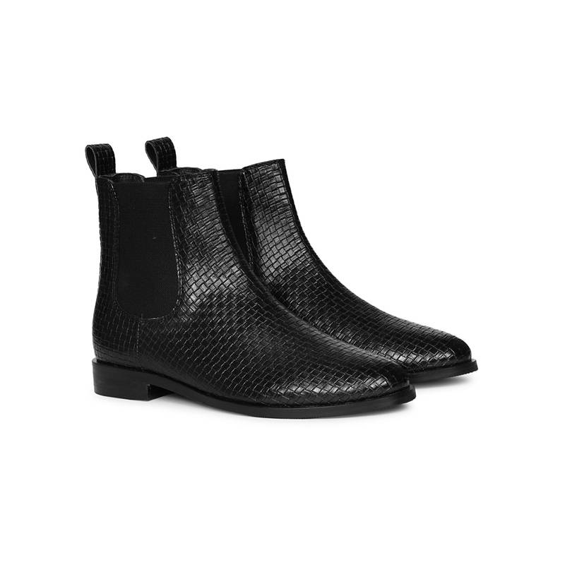 Saint G Womens Black Vintage Leather Chelsea Boots (UK 3)
