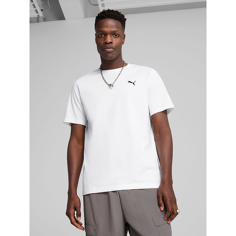 Puma Wardrobe Essentials Men White T-Shirt (XS)