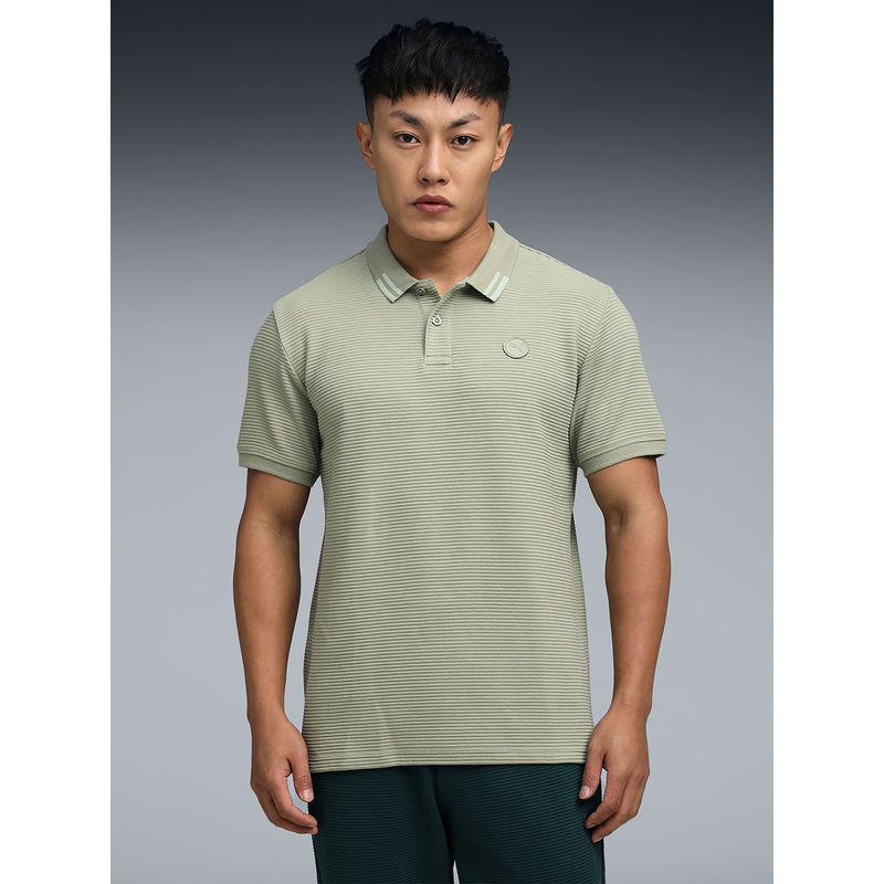 Puma Wardrobe Ess Ottoman Men Green Polo T-Shirt (XS)